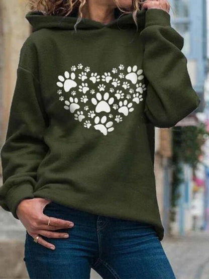 Women's Hoodies Dogpaw Printed Long Sleeved Hoodie - LuckyFash™