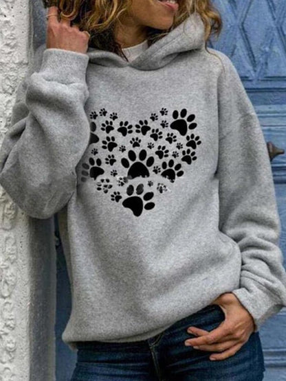 Women's Hoodies Dogpaw Printed Long Sleeved Hoodie - LuckyFash™