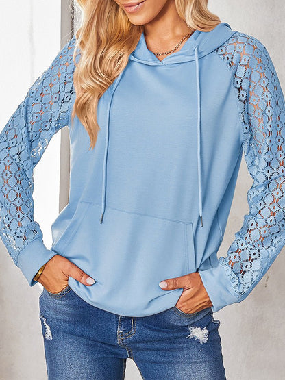 Hoodies Fashionable Lace Splicing Pullover Hoodie - LuckyFash™
