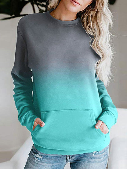 Women's Hoodies Gradient Pocket Long Sleeve Hoodie - LuckyFash™