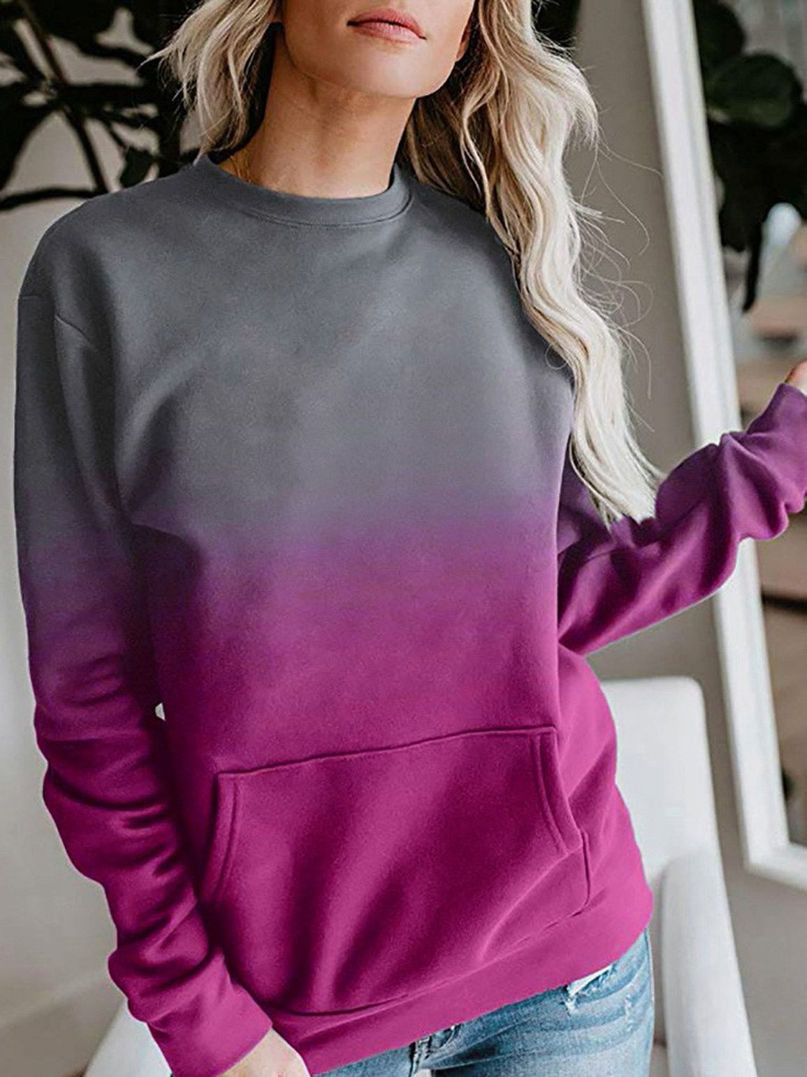 Women's Hoodies Gradient Pocket Long Sleeve Hoodie - LuckyFash™