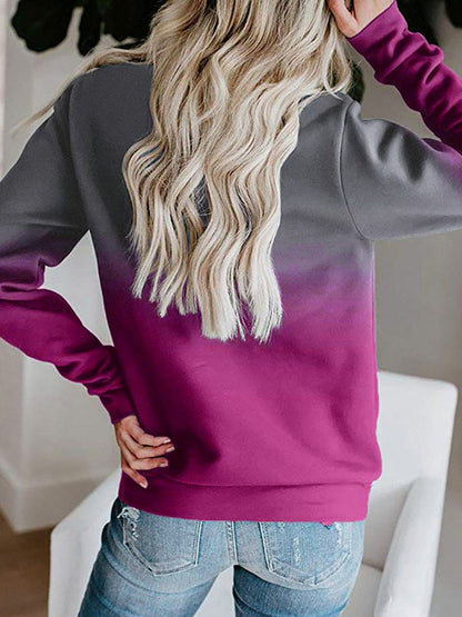 Women's Hoodies Gradient Pocket Long Sleeve Hoodie - LuckyFash™