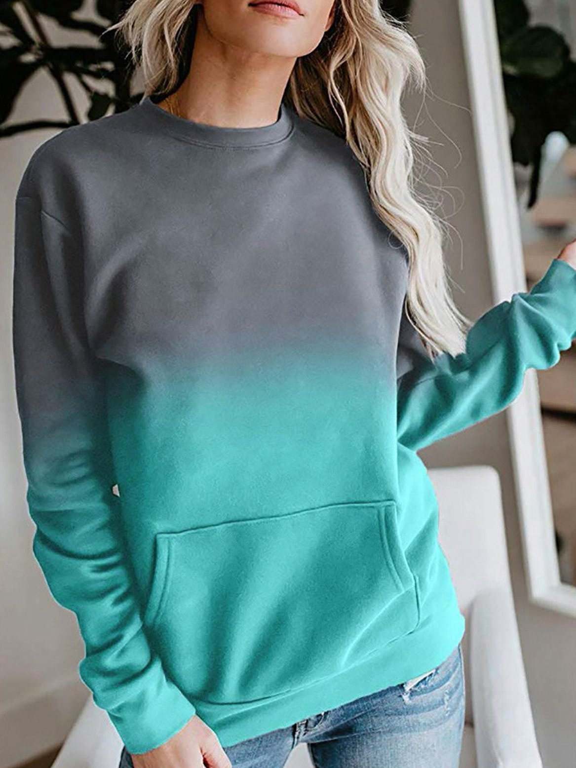 Women's Hoodies Gradient Pocket Long Sleeve Hoodie - LuckyFash™