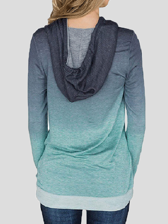 Women's Hoodies Gradient Pocket Long Sleeve Hoodie - LuckyFash™