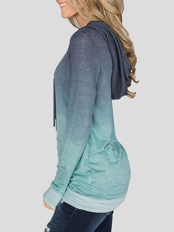 Women's Hoodies Gradient Pocket Long Sleeve Hoodie - LuckyFash™