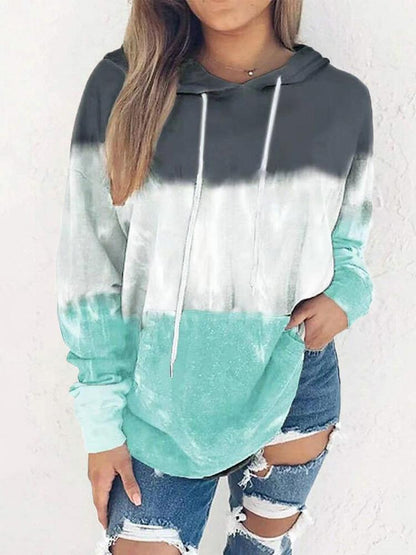 Women's Hoodies Gradient Printed Pocket Long Sleeve Hoodie - LuckyFash™