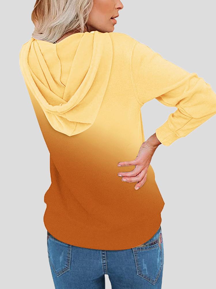 Women's Hoodies Gradient Tie-Dye Pocket Long Sleeve Hoody - LuckyFash™