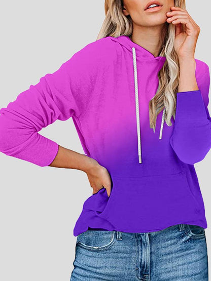 Women's Hoodies Gradient Tie-Dye Pocket Long Sleeve Hoody - LuckyFash™