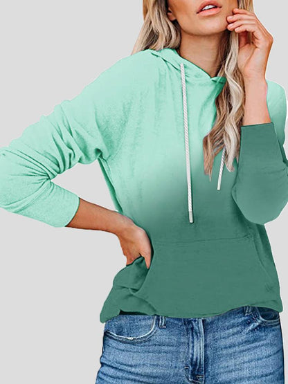 Women's Hoodies Gradient Tie-Dye Pocket Long Sleeve Hoody - LuckyFash™
