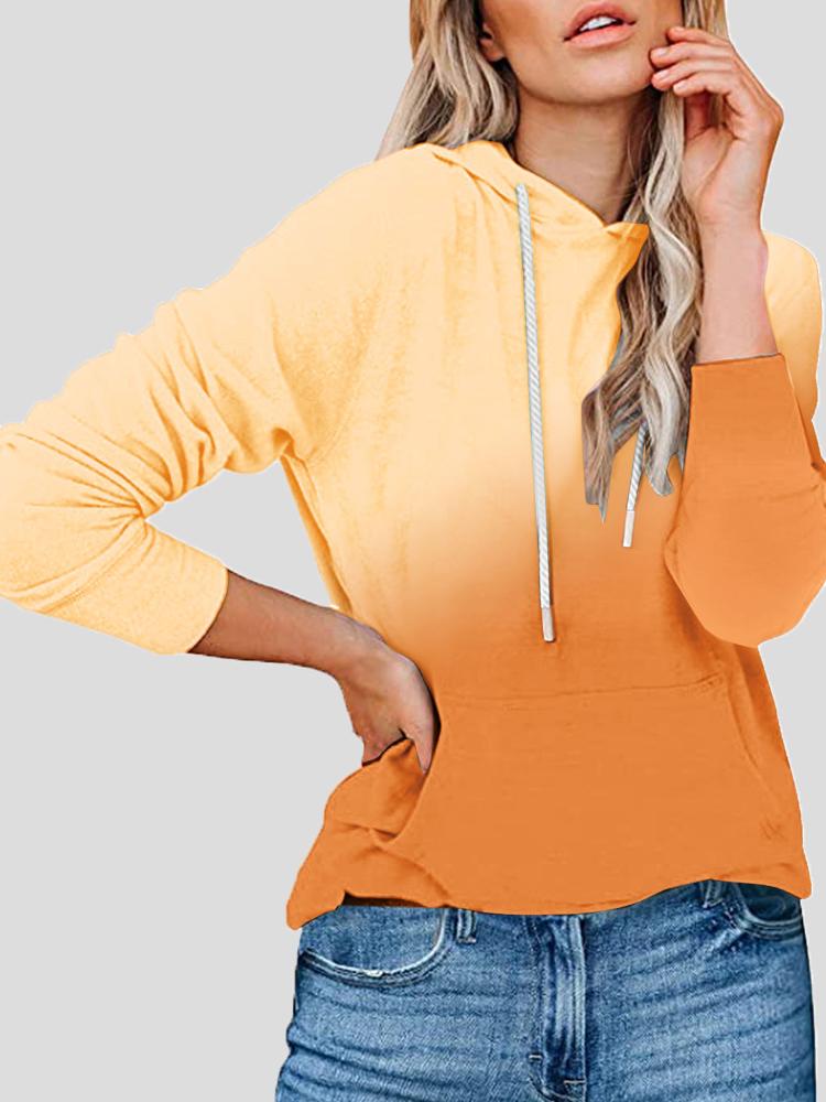 Women's Hoodies Gradient Tie-Dye Pocket Long Sleeve Hoody - LuckyFash™