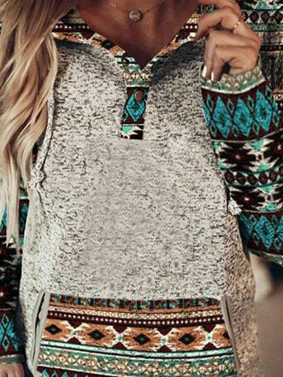 Women's Hoodies Graphic Print Contrast Long Sleeve Pullover Hoodie - LuckyFash™