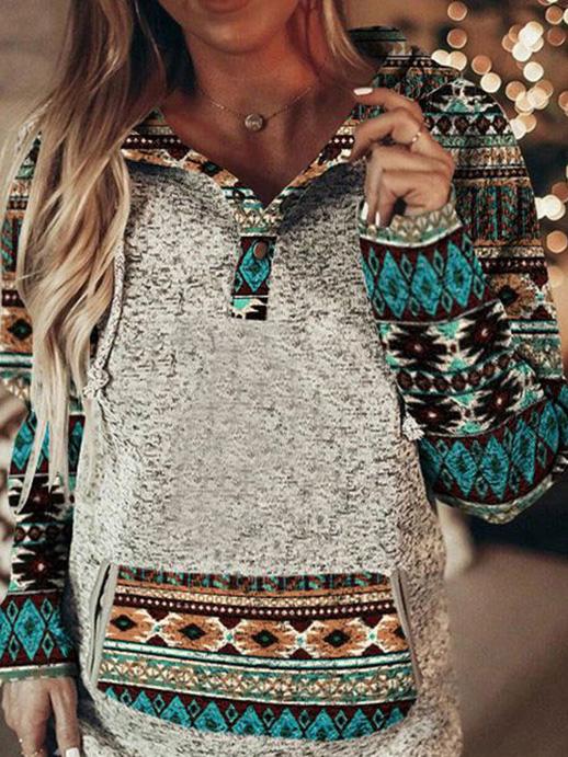 Women's Hoodies Graphic Print Contrast Long Sleeve Pullover Hoodie - LuckyFash™