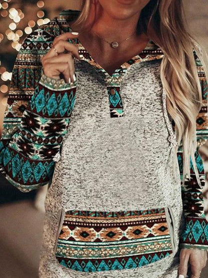 Women's Hoodies Graphic Print Contrast Long Sleeve Pullover Hoodie - LuckyFash™