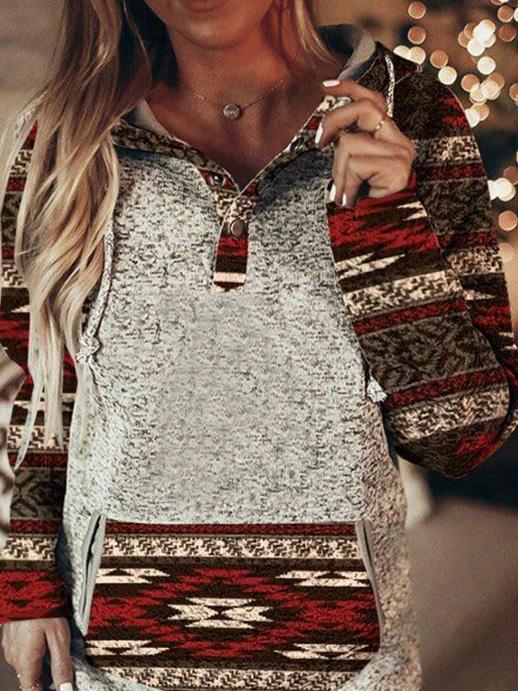 Women's Hoodies Graphic Print Contrast Long Sleeve Pullover Hoodie - LuckyFash™