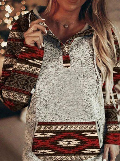 Women's Hoodies Graphic Print Contrast Long Sleeve Pullover Hoodie - LuckyFash™