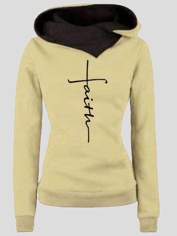 Women's Hoodies Lapel Pattern Printed Pockets Long Sleeve Hoody - LuckyFash™