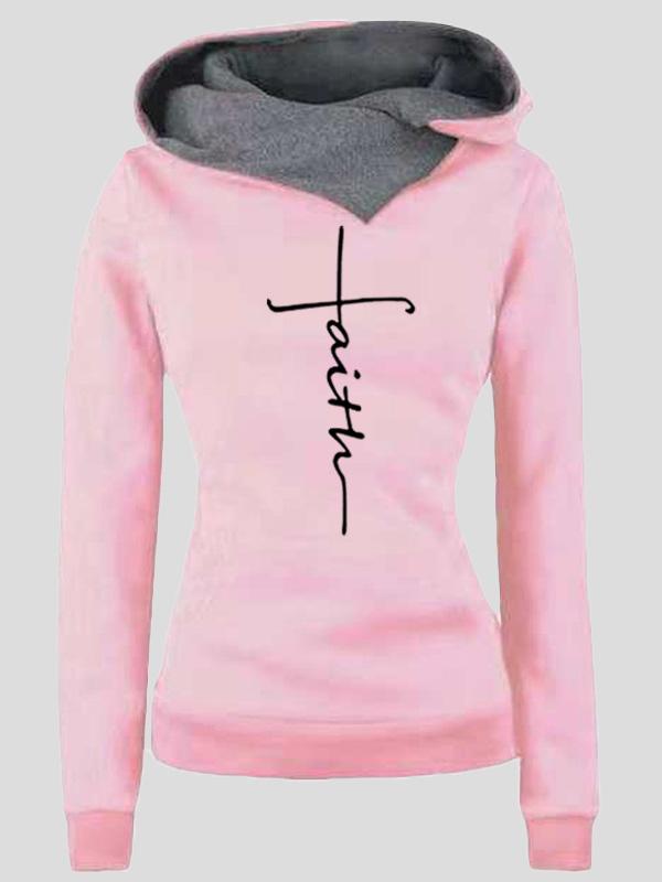 Women's Hoodies Lapel Pattern Printed Pockets Long Sleeve Hoody - LuckyFash™