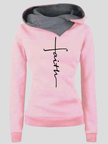 Women's Hoodies Lapel Pattern Printed Pockets Long Sleeve Hoody - LuckyFash™