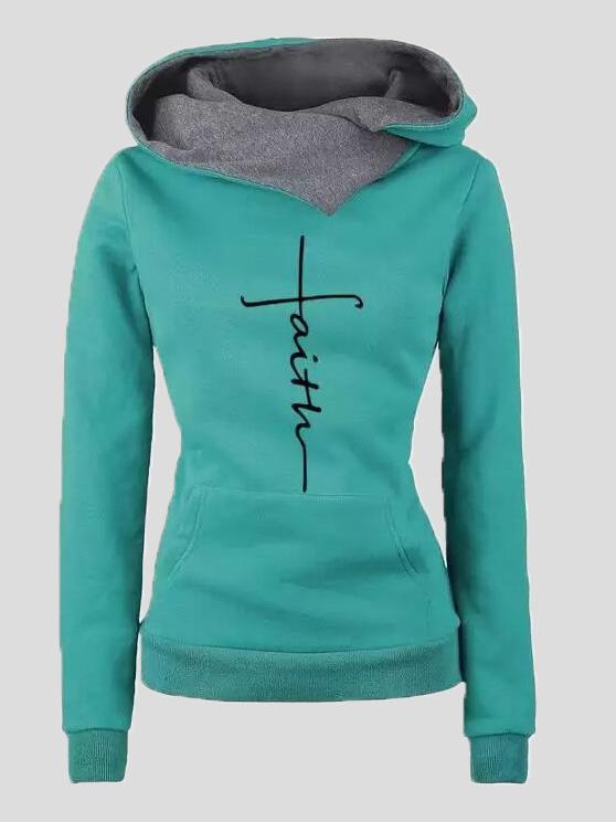 Women's Hoodies Lapel Pattern Printed Pockets Long Sleeve Hoody - LuckyFash™