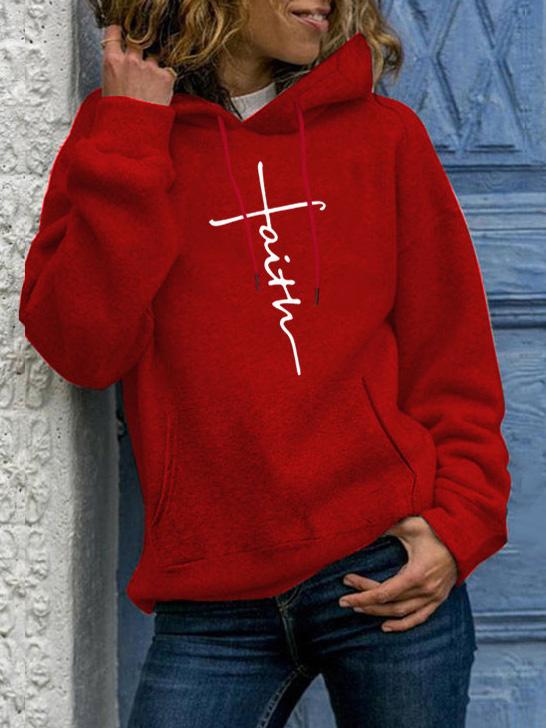 Women's Hoodies Letter Print Drawstring Long Sleeve Hoodie - LuckyFash™