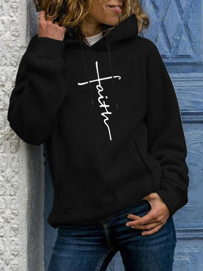 Women's Hoodies Letter Print Drawstring Long Sleeve Hoodie - LuckyFash™