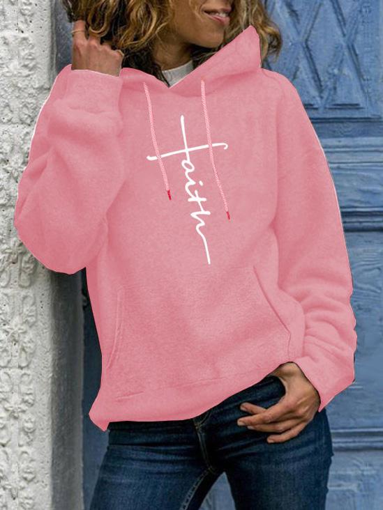 Women's Hoodies Letter Print Drawstring Long Sleeve Hoodie - LuckyFash™
