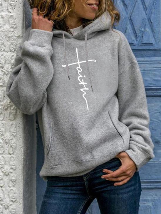 Women's Hoodies Letter Print Drawstring Long Sleeve Hoodie - LuckyFash™