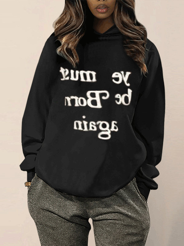 Women's Hoodies Letter Print Long Sleeve Pullover Hoodie - LuckyFash™
