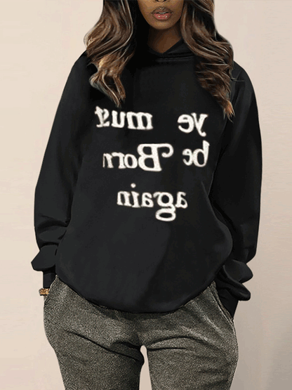 Women's Hoodies Letter Print Long Sleeve Pullover Hoodie - LuckyFash™
