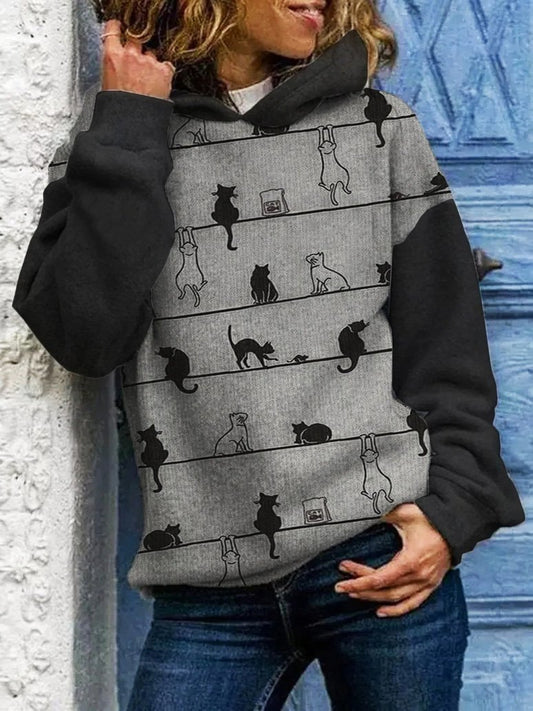 Women's Hoodies Long Sleeve Animal Patchwork Printed Hoodie - LuckyFash™