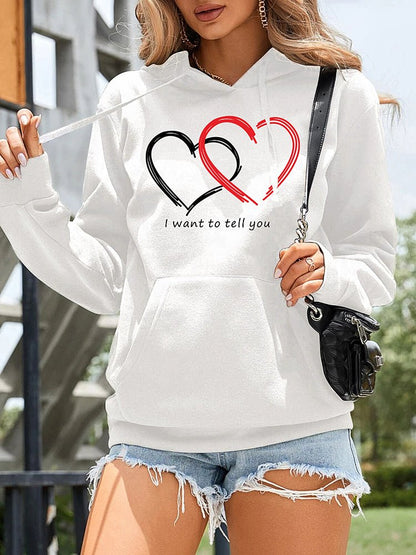 Women's Hoodies Long Sleeve Love Patern Printed Hoodie - LuckyFash™