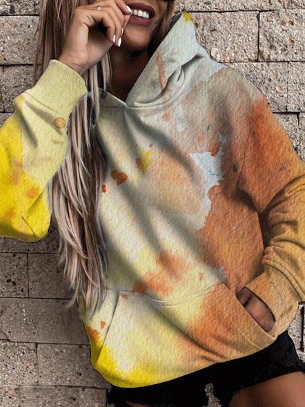 Women's Hoodies Long Sleeve Pocket Gradient Print Hoodie - LuckyFash™