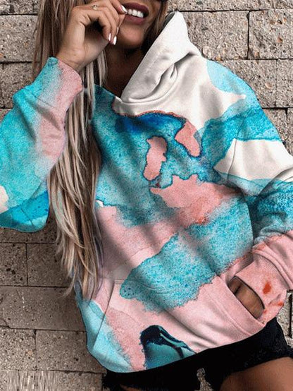 Women's Hoodies Long Sleeve Pocket Gradient Print Hoodie - LuckyFash™