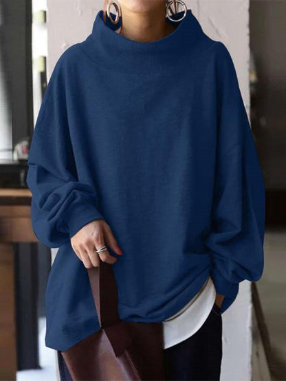 Women's Hoodies Loose High Neck Pullover Long Sleeve Hoodie - LuckyFash™