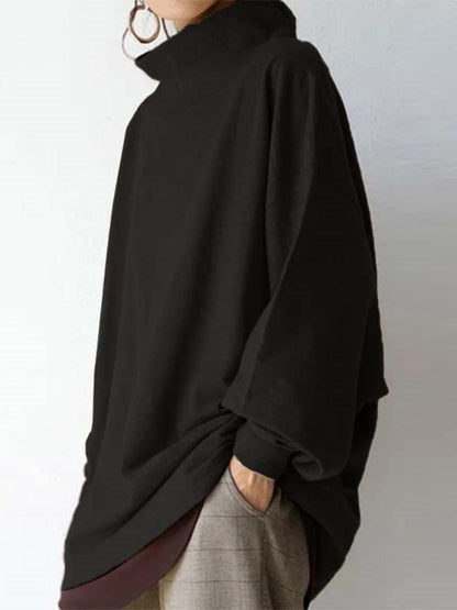 Women's Hoodies Loose High Neck Pullover Long Sleeve Hoodie - LuckyFash™