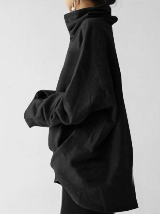 Women's Hoodies Loose Long Sleeve High Neck Pullover Hoodie - LuckyFash™