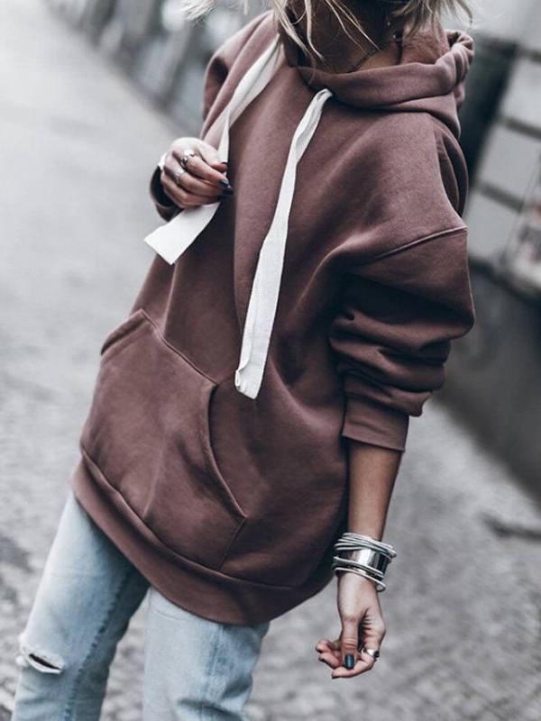 Women's Hoodies Loose Pocket Long Sleeve Hoodie - LuckyFash™