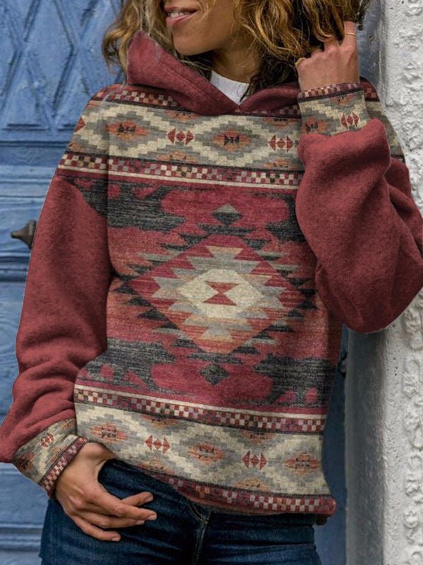 Women's Hoodies Loose Printed Long Sleeve Hoody - LuckyFash™