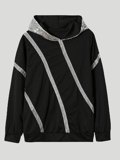 Hoodies Loose Sequined Long Sleeve Hoodie - LuckyFash™