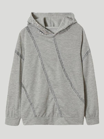 Hoodies Loose Sequined Long Sleeve Hoodie - LuckyFash™