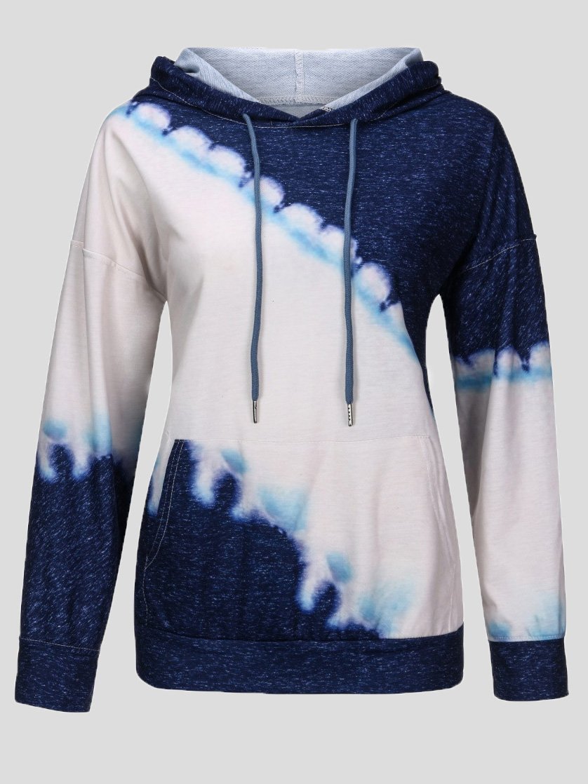 Hoodies Panelled Drawstring Long Sleeve Hoodie - LuckyFash™