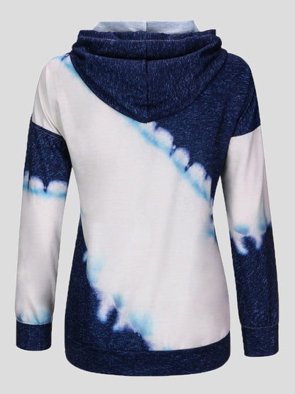 Hoodies Panelled Drawstring Long Sleeve Hoodie - LuckyFash™