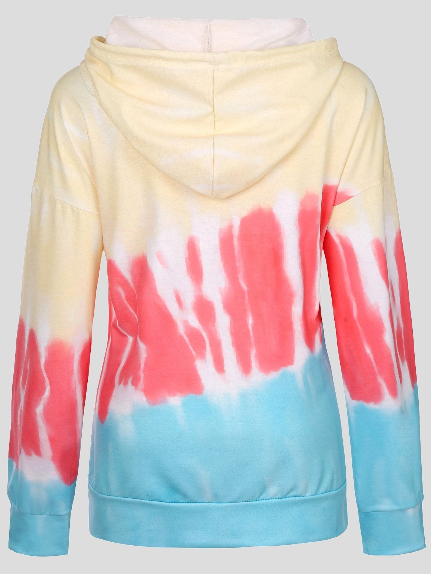 Hoodies Panelled Drawstring Long Sleeve Hoodie - LuckyFash™