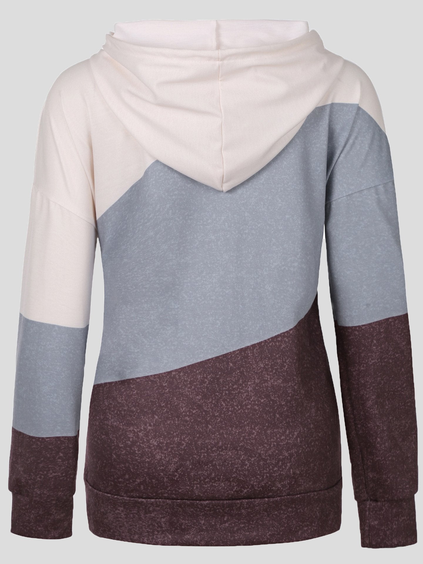 Hoodies Panelled Drawstring Long Sleeve Hoodie - LuckyFash™