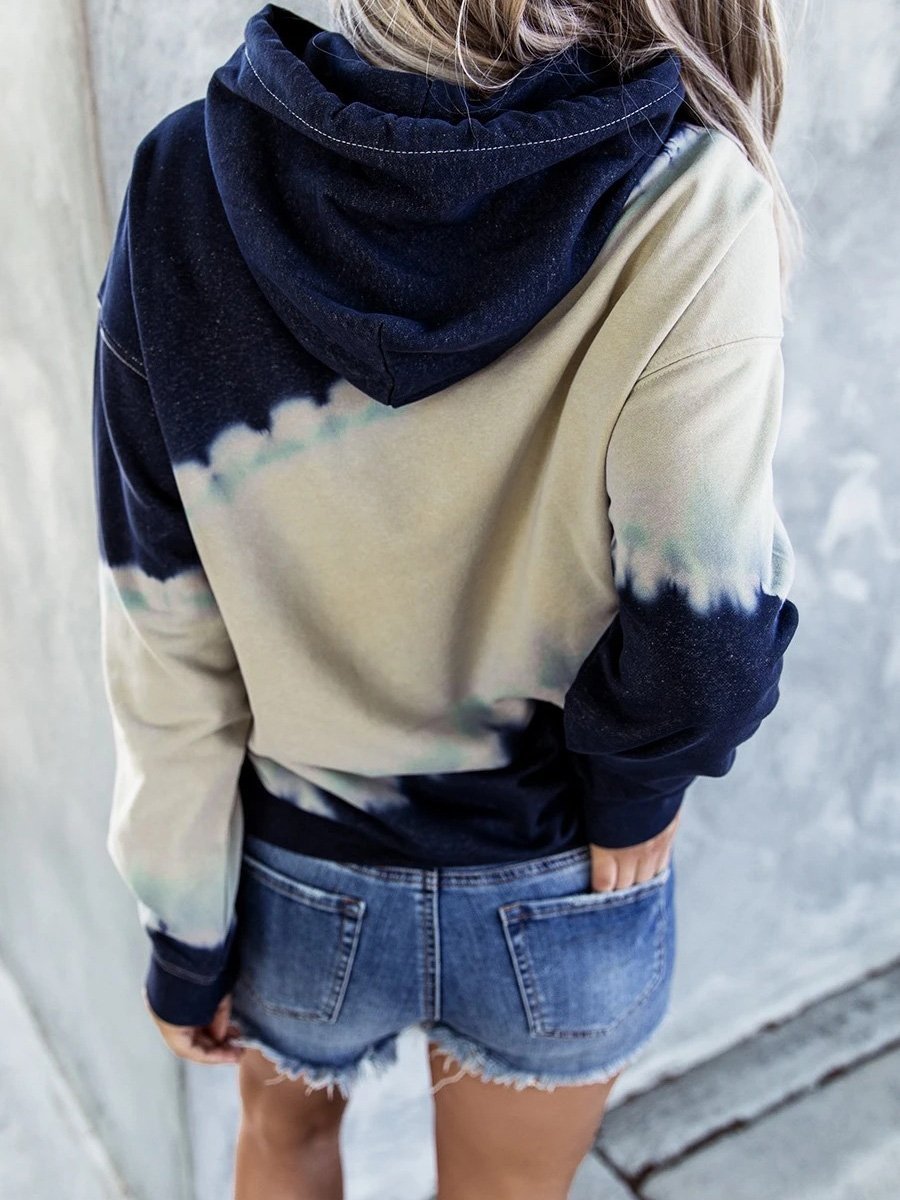 Hoodies Panelled Drawstring Long Sleeve Hoodie - LuckyFash™