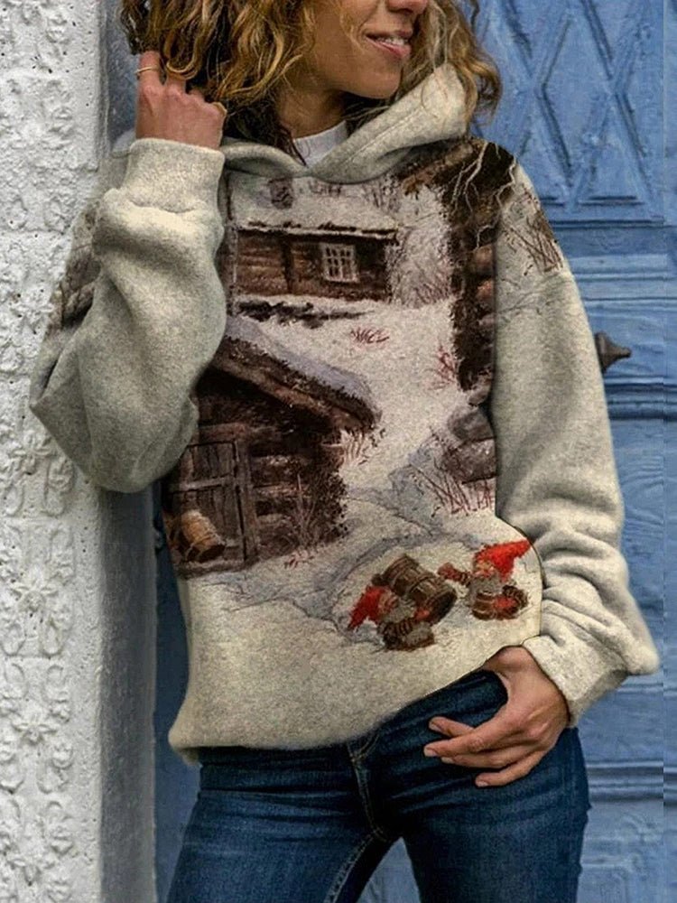 Women's Hoodies Print Landscape Loose Long Sleeve Hoodie - LuckyFash™