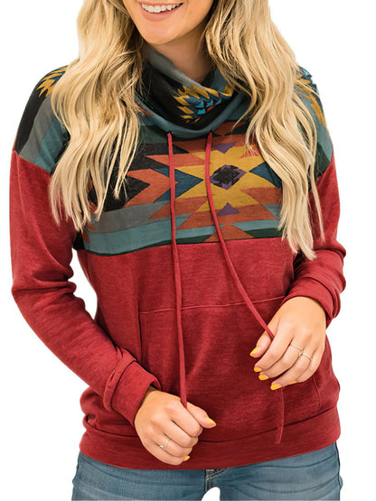 Hoodies Printed Loose Sports High Neck Hoodie - LuckyFash™