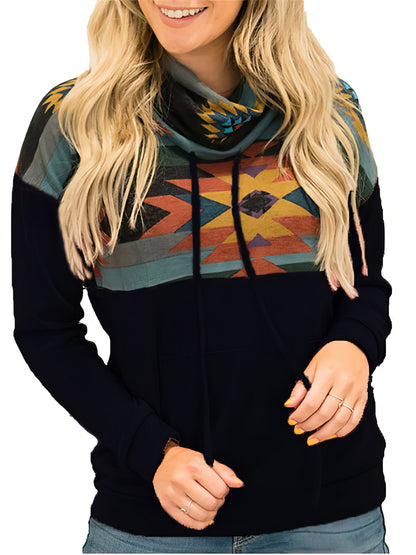 Hoodies Printed Loose Sports High Neck Hoodie - LuckyFash™