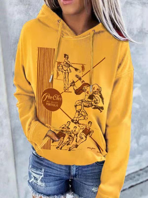 Women's Hoodies Printed Pocket Drawstring Long Sleeve Hoodie - LuckyFash™