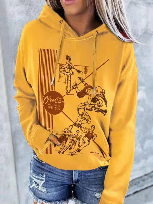 Women's Hoodies Printed Pocket Drawstring Long Sleeve Hoodie - LuckyFash™